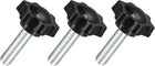 3Pcs M10 x 35mm Star Knobs, Plastic Hex Shaped Clamping Knob Screw Hand Tightening Replacement Knob for Umbrella Base Replacement knob