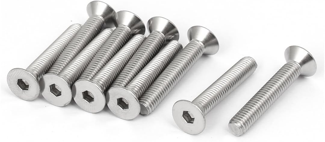 M5x30mm 316 Stainless Steel Countersunk Flat Head Hex Socket Cap Screw 10pcs