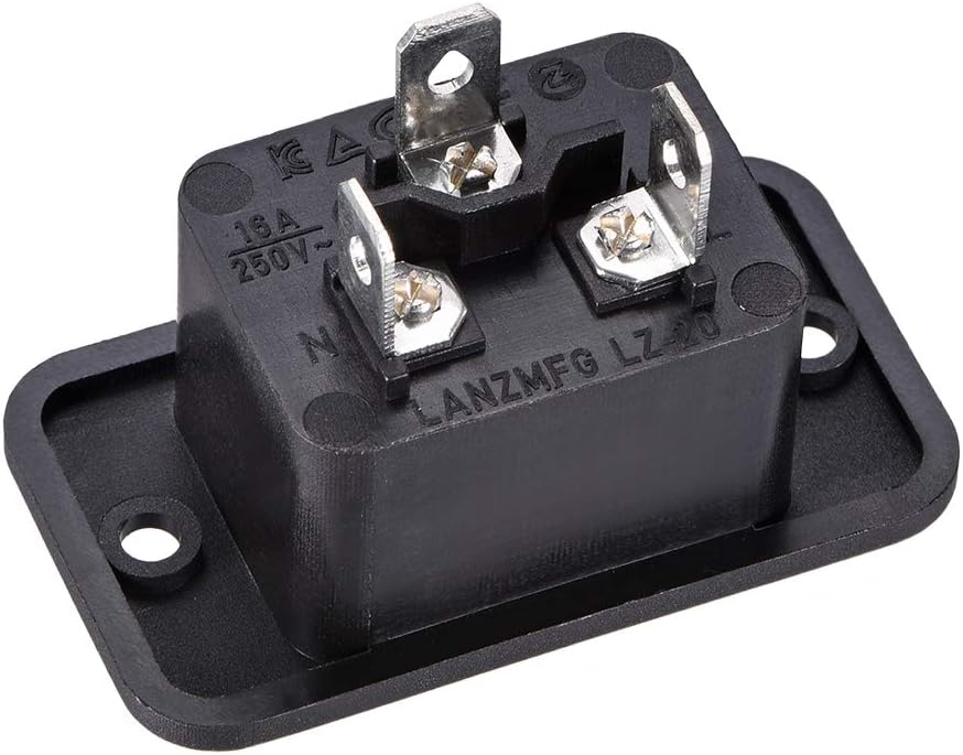 C20 Panelmonteringsskruvadapter AC 250V 16A 3 pinns IEC-ingångsmodulplugg Kraftanslutningskontakt Skruvplugg