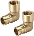 Brass Pipe Fitting 90 Degree Elbow 1/4 (BSP) Male X 1/4 (BSP) Female 2pcs
