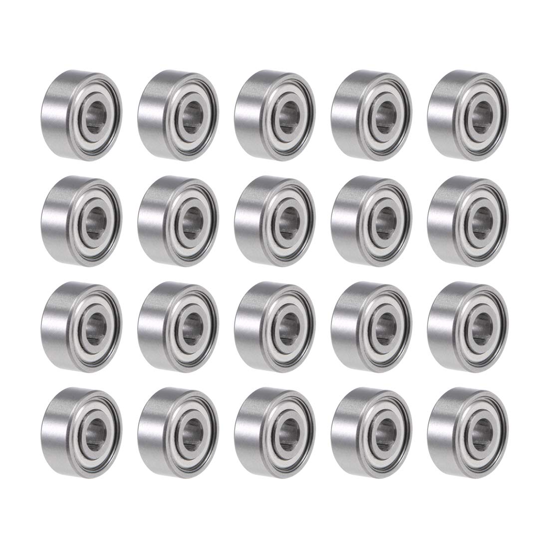 R2ZZ Deep Groove Ball Bearing 1/8-inchx3/8-inchx5/32-inch Shielded Z2 Lever Bearings 20pcs