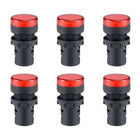 Indicator Lights AC/DC 24V, Red LED, Flush Panel Mount 7/8" 22mm, 6Pcs