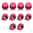 M28 Mounting Hole Momentary Game Push Button Switch Round for Arcade Video Games Pink 10pcs