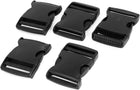 LinkMejor Plastic 2" Wide Webbing Strap Side Release Buckles 5Pcs Black