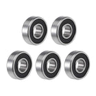 R4-2RS Deep Groove Ball Bearing 1/4"x5/8"x0.196" Double Sealed ABEC-3 Bearings 5-Pack