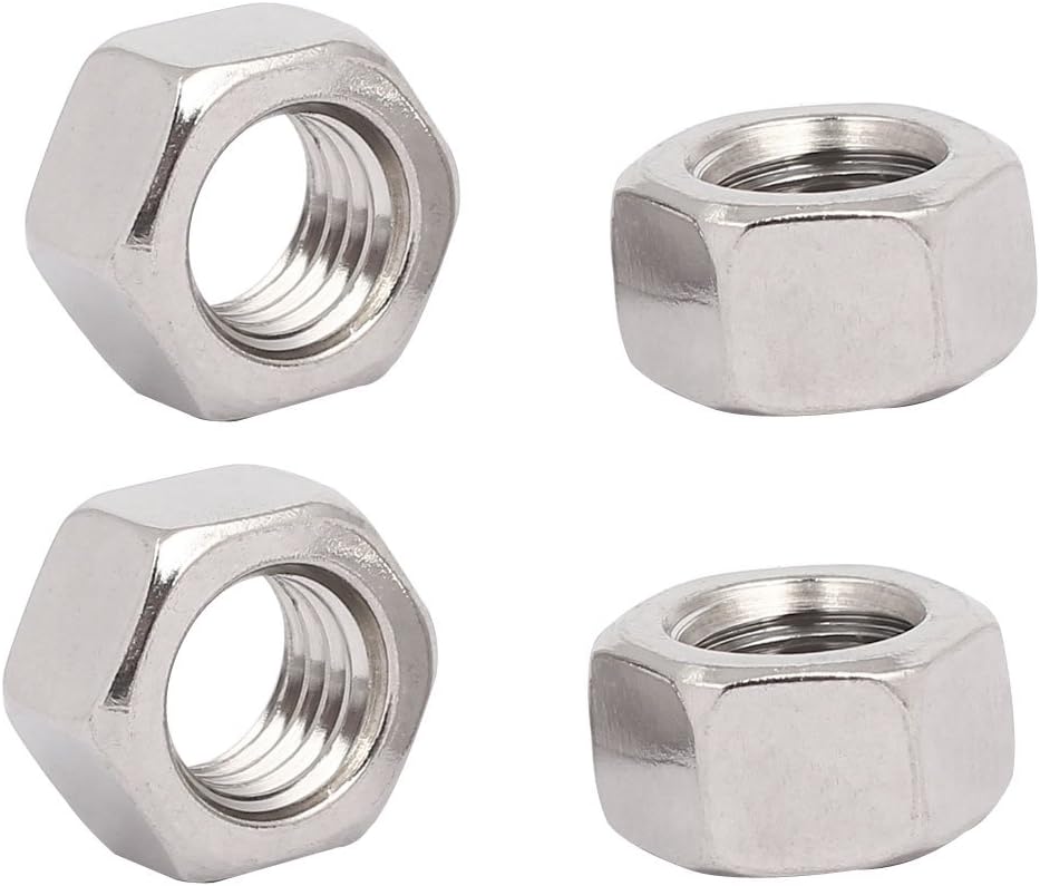 M12 304 Stainless Steel Left-Hand Thread Metric Hex Nuts Silver Tone 4pcs