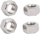 M12 304 Stainless Steel Left-Hand Thread Metric Hex Nuts Silver Tone 4pcs