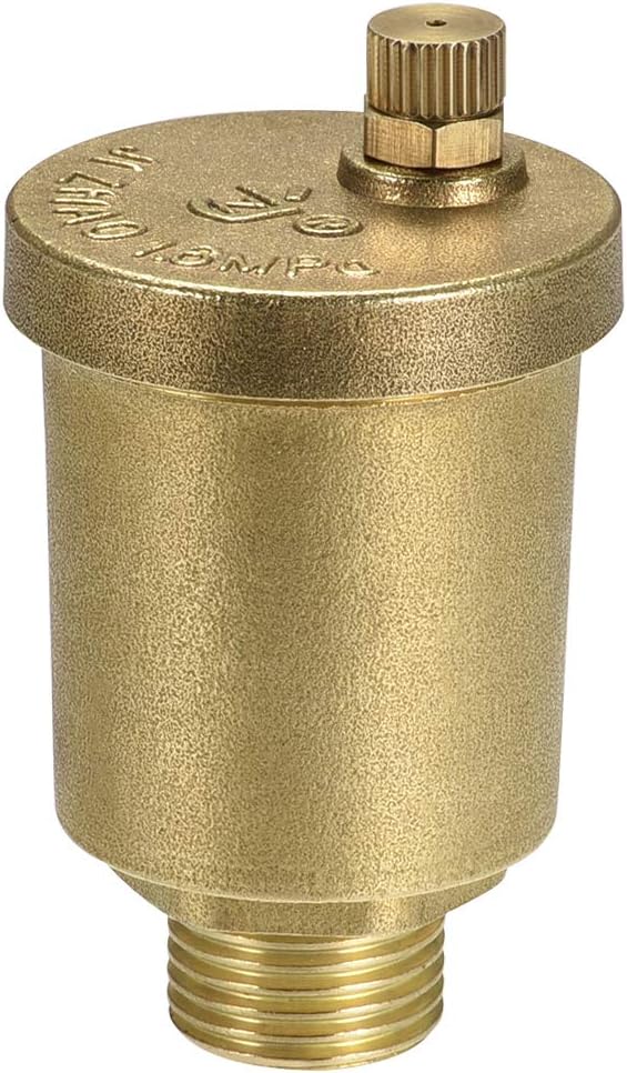 G1/2 Male Thread Air Vent Valve Brass Air Release Valve 39mm Outer Diameter Bleeder Valve