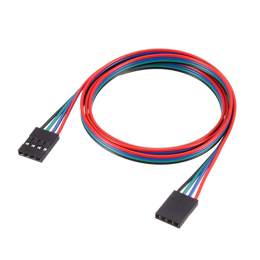 Jumper Wire 4 Pins Female to Female 70cm Length 2.54mm Terminal Ribbon Cables Multicolor 10pcs