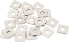 M4 x 10mm Square Stainless Steel Flat Repair Plate Silver Tone 20pcs