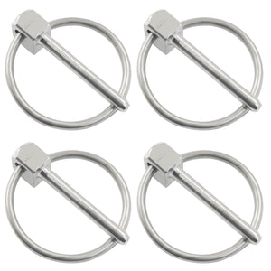 LinkMejor 4 stk 304 rustfrit stål linch pin med ring, 1/8" x 1"