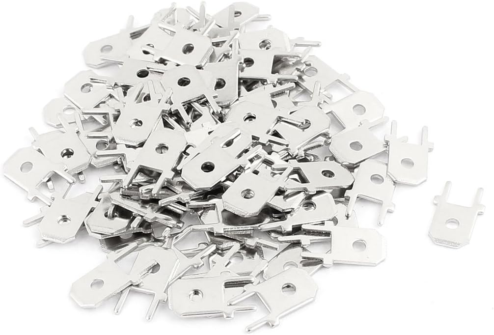 100 Pcs 1/4" Dia Male Insulated Crimp Spade PCB Male Terminal Fasten Connector