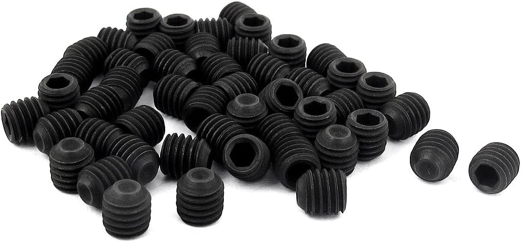 M5 x 5mm Hex Socket Set Cup Point Grub Screws Black 50pcs