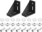 2Set Inside Corner Bracket Gusset Kits, 77x77x40mm 4080 Angle Connector for 4040 Series Aluminum Profile (Black/ 8 x Square Nuts & Hex Socket Bolts & Washers)