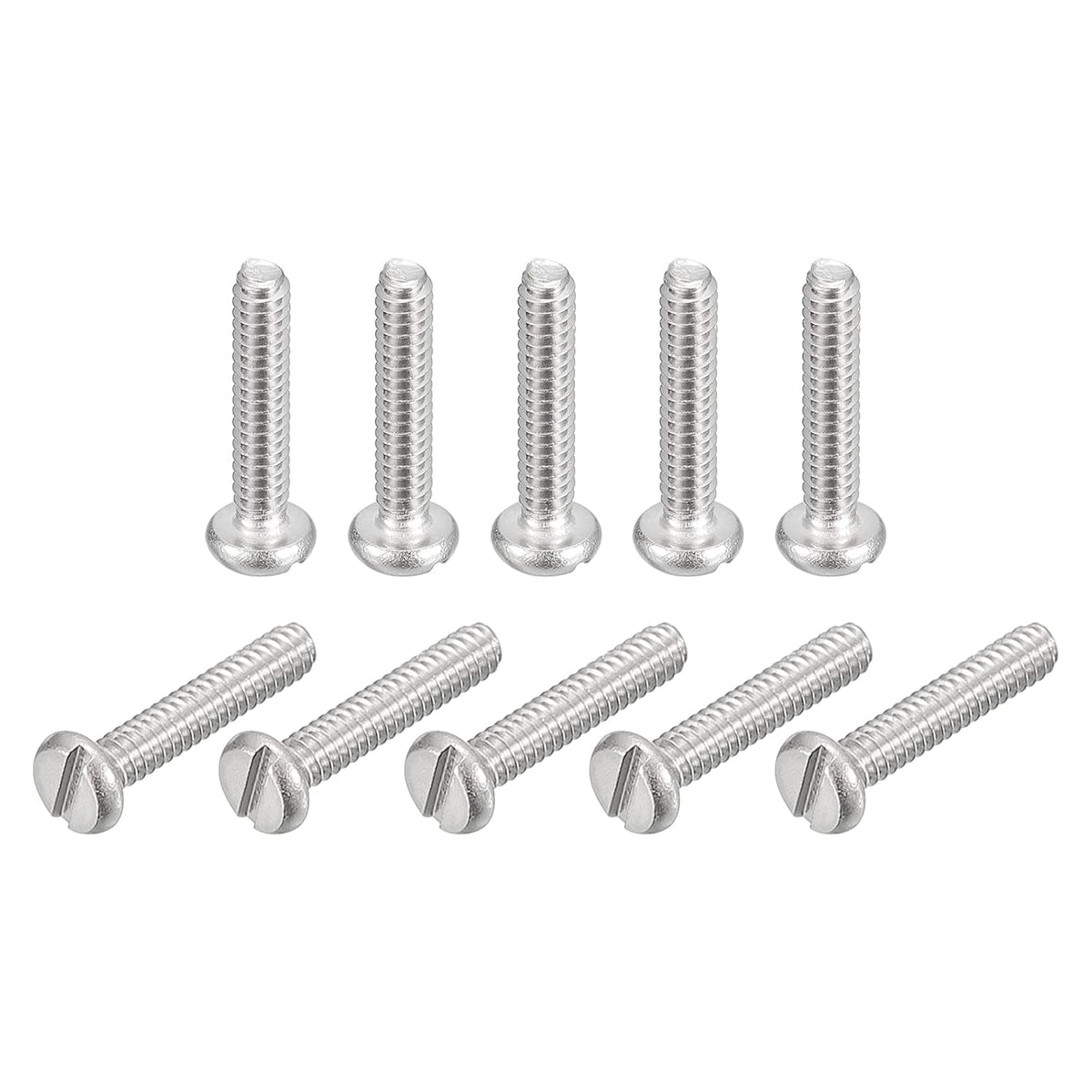 304 Stainless Steel Machine Screws, 20pcs M1.6x8mm Slotted Drive Pan Head Screw Bolts