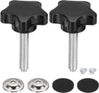 2Pcs Star Knobs, M8 x 40mm Plastic Knurled Thumb Screw Knobs 40mm Width Handle Replacement with Washer & Screw for Lawn Mower Umbrella Base Clamps Replacement Machinery