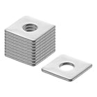 100Pcs 1/2" Square Plate Washer for 5/32" Bolt, 304 Stainless Steel Bearing Plate Flat Washers Spacer Gasket for Machinery Repair, Outdoor Construction (0.04" Thick)
