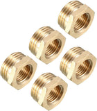 Brass Threaded Pipe Fitting 1/2 BSP Male X 1/4 PT Female Hex Bushing Adapter 5pcs