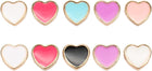 10Pcs Heart Enamel Beads, Small Heart Shape Beads Gold Plated Metal Loose Spacer Charm for Keychain Necklaces Earrings Jewelry Making Crafts, Mixed Colors