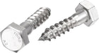 Hex Lag Screws, M10 x 40mm 304 Stainless Steel Half Thread Self-Tapping Bolts for Wood Screw 10Pcs