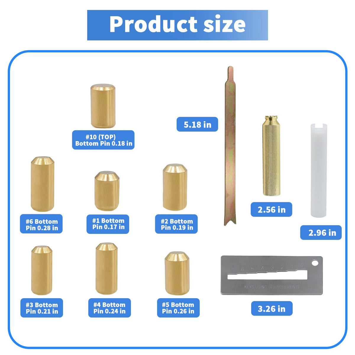 Kit de Chave para Kwikset, Conjunto Completo de 4 Ferramentas para DIY com Pino Inferior de Latão