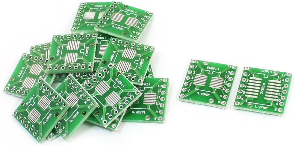 20pcs Surface Mounted Devices SOP14 to DIP14 1.27/0.65mm Adapter PCB Converter Plates
