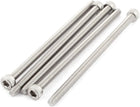M5x100mm Thread 304 Stainless Steel Hex Socket Head Cap Screw Bolt DIN912 5pcs