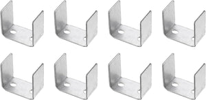 8 Pcs U Bracket for 1.65" Panels, 27 x 46 x 41mm Metal U Shaped Fasteners Brackets for Guardrail or Partitions Connection, Silver