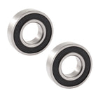 6002RS 32mm Outer 15mm Inner Single Row Deep Groove Ball Bearing 2Pcs