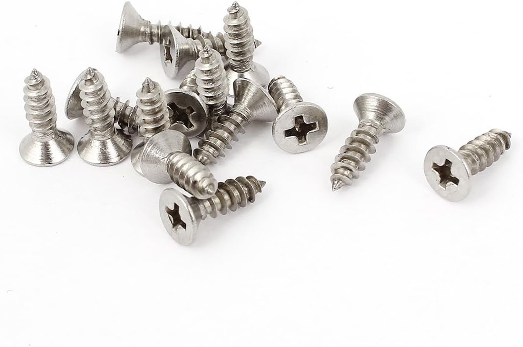 4mm Dia Threaded Rod 14mm Length Phillips Head Screws Fasteners 15pcs