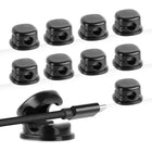 LinkMejor 7mm Springskabelholder Klip, 9 stk. Skrivebord Kabelorganisator, Sort