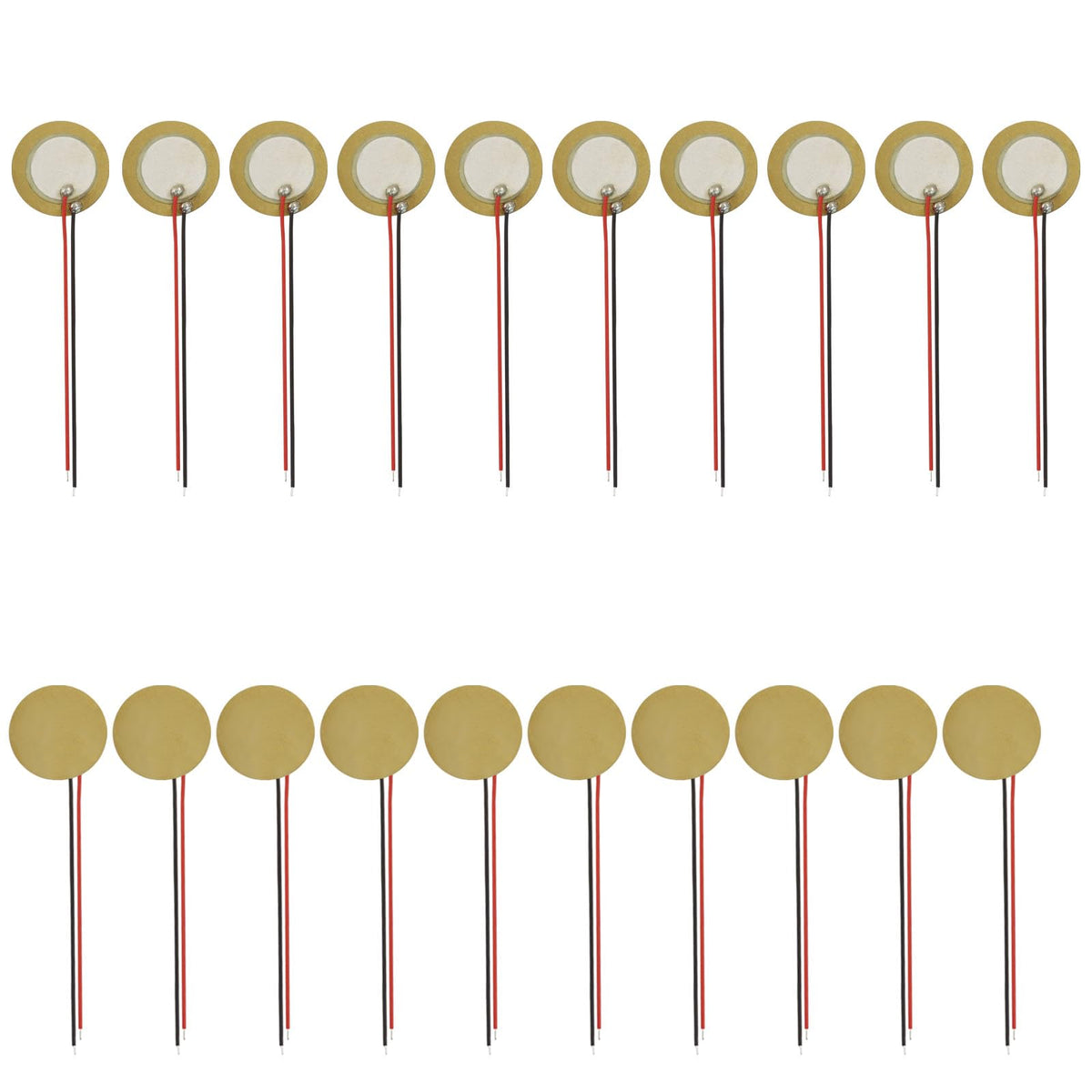 LinkMejor 20 Pack 20mm Piezo Discs med led, tromme trigger Piezo elementer