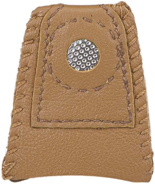 LinkMejor Leather Coin Thimble Finger Protector, for Quilting Craft Tool Sewing Pin Needles Partner Needlework Accessory
