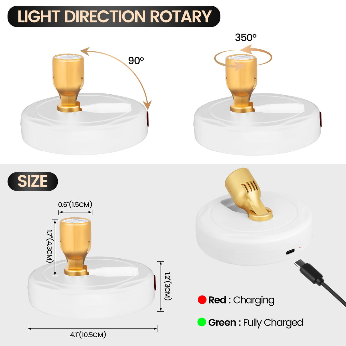 Projecteur rechargeable, lumières d'images alimentées par batterie avec télécommande