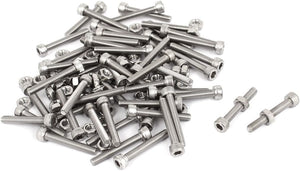 M3x20mm Hex Socket Head Knurled Cap Screws Bolts Nuts Set 50Pcs