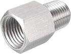 Pipe Fitting Reducer Adapter 1/4 PT Male to M14X1.5 Female, Stainless Steel for Water Oil Air Pressure Gauge