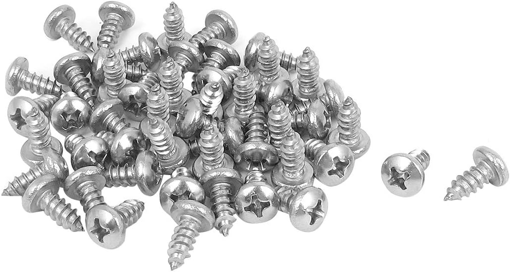4.2mmx9.5mm Phillips Round Head Sheet Metal Self Tapping Screws 50pcs