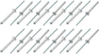 20 Pcs 4mm x 35mm Aluminum/Steel Open End Blind Rivets