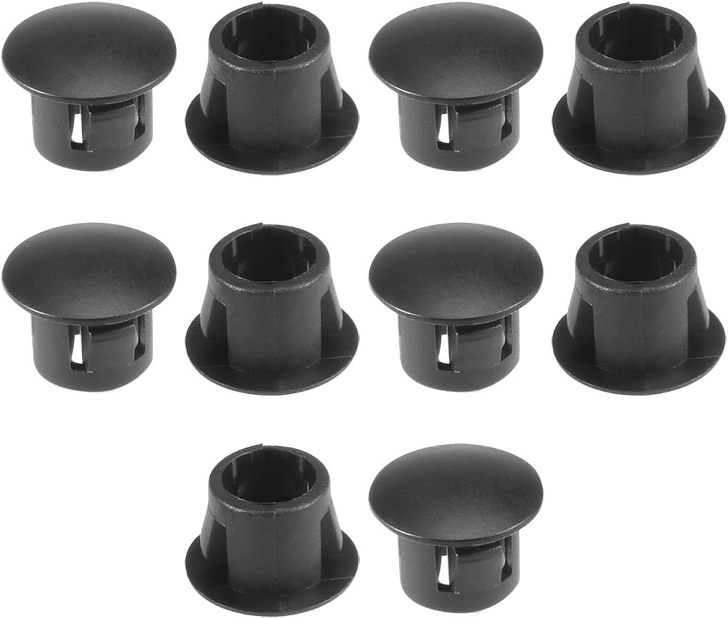 Hold Plugs,10pcs 7.8mm x 8mm Black Nylon Round Snap Panel Locking Hole Plugs Cover