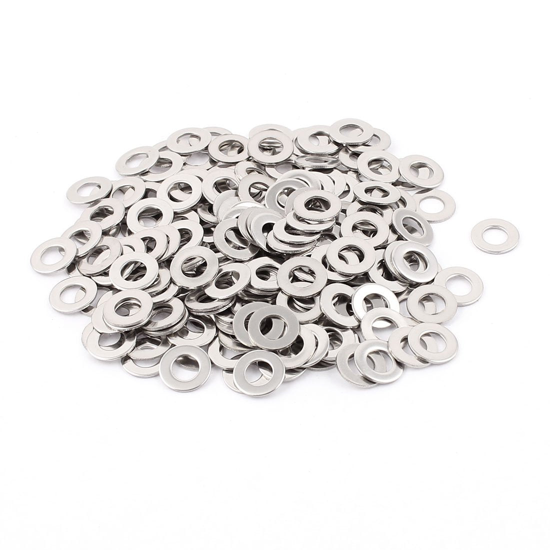 200pcs 304 Stainless Steel M6 Plain Flat Washers Spacer Silver Tone
