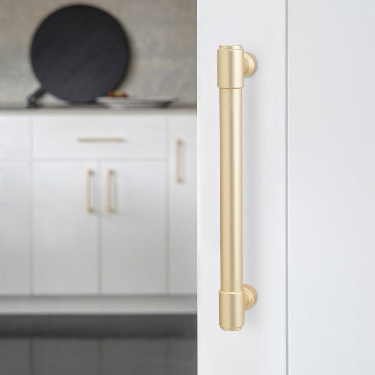 LinkMejor 10 Pack 5 Inch(128mm) Pemegang Kabinet Kamar Makan Krom Emas Pemegang Kunci Kabinet Pemegang Kunci Kisi Kabinet Hardware Tangguh