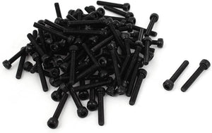 M3 x 20mm Alloy Steel Hex Bolt Socket Head Cap Machine Screws Black 100 Pcs