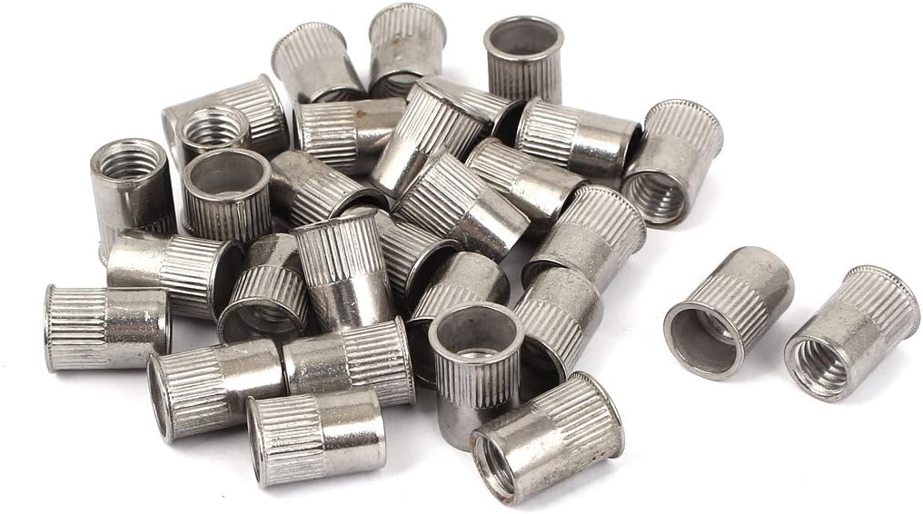 M10 Stainless Steel Flat Head Rivet Nut Insert Nutsert 30pcs