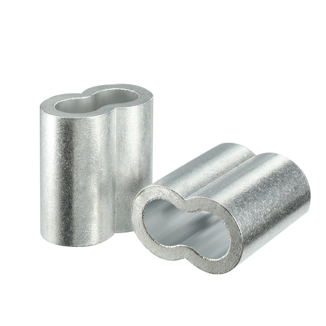 Aluminum Crimping Loop Sleeve Double Barrel for 3/8"-7/16" Wire Rope Pack of 4