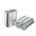 Aluminum Crimping Loop Sleeve Double Barrel for 3/8"-7/16" Wire Rope Pack of 4