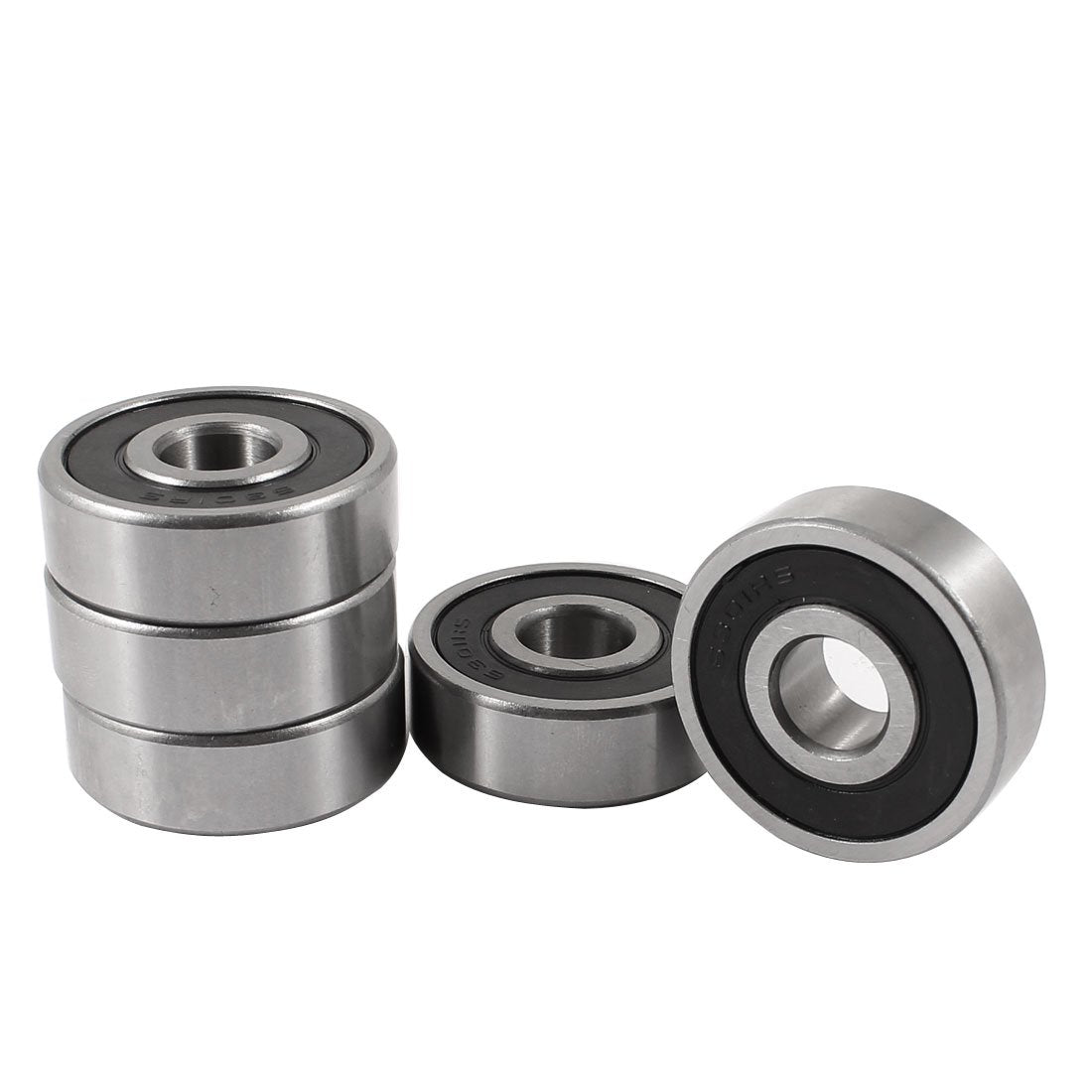 5 Pcs 6301RS 12mm x 37mm x 12mm Double Rubber Sealed Shielded Ball Bearing