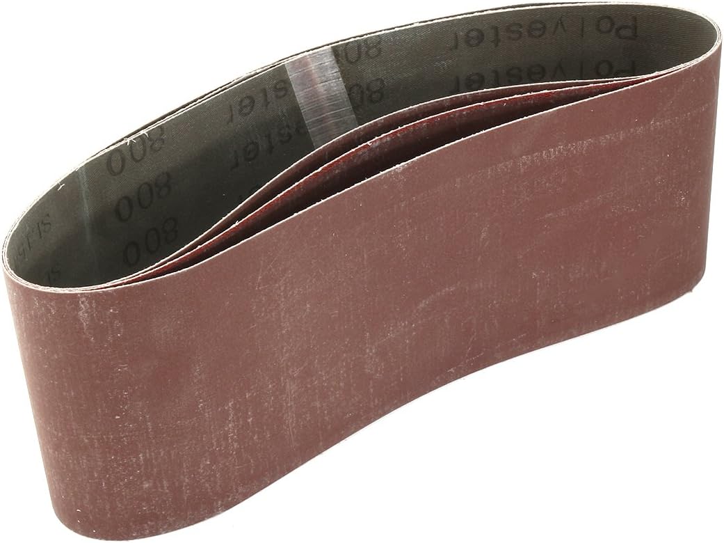 4-Inch x 24-Inch Aluminum Oxide Sanding Belt 800 Grits Sandpaper Flush Joint for Belt Sander 3pcs