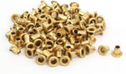 LinkMejor 100pcs M2.3 x 3mm Brass Plated Metal Hollow Eyelets Rivets Gold Tone