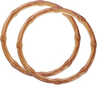 LinkMejor 2Pcs Imitation Bamboo Ring Plastic 4.92" Purse Handle, Purse Handle Replacement for DIY Handmade Woven Bag Crochet Handbag Purse Making Supplies, Bamboo Color