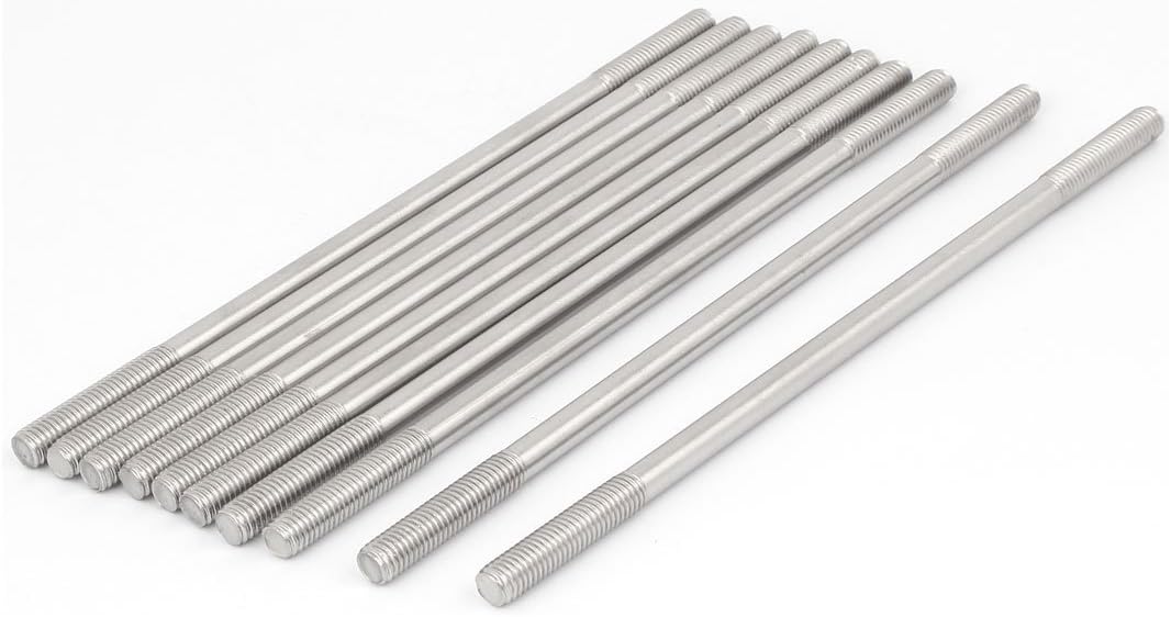 M8 x 200mm Tight Adjustable Push Rod Double End Thread Stud Screw Bolt 10pcs